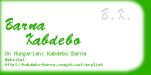 barna kabdebo business card